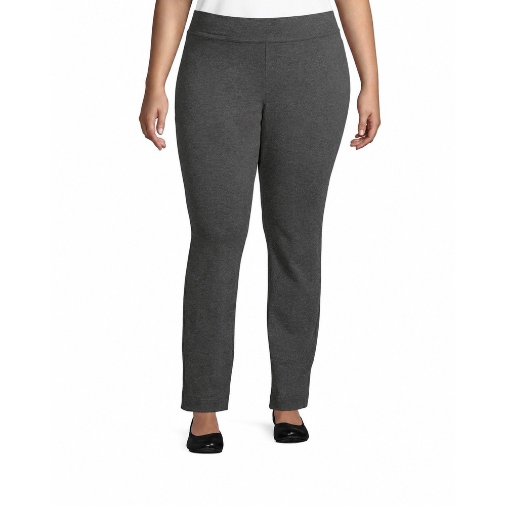 Lands End Starfish Slim Leg Pull On Stretch Pants Gray Women's 1X 16W-18W